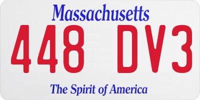 MA license plate 448DV3