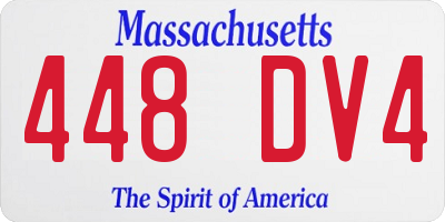 MA license plate 448DV4