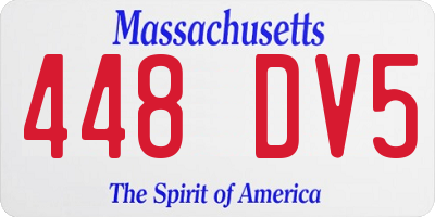 MA license plate 448DV5