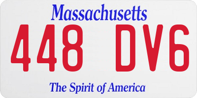 MA license plate 448DV6