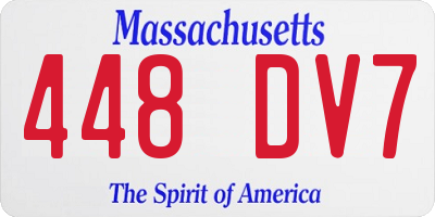MA license plate 448DV7