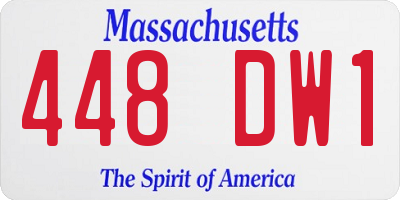 MA license plate 448DW1