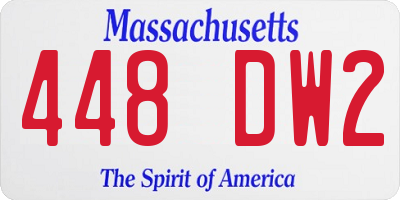 MA license plate 448DW2