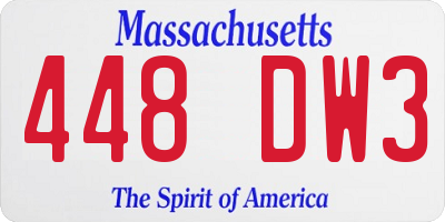MA license plate 448DW3