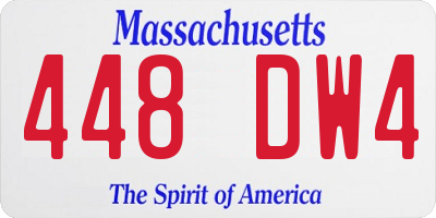 MA license plate 448DW4