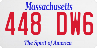 MA license plate 448DW6