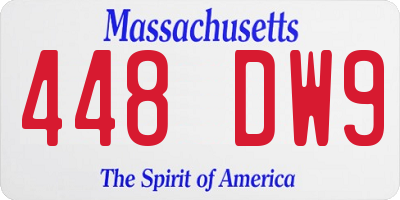 MA license plate 448DW9
