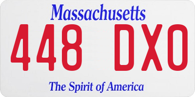 MA license plate 448DX0