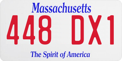 MA license plate 448DX1