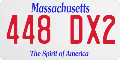 MA license plate 448DX2