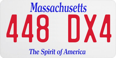 MA license plate 448DX4