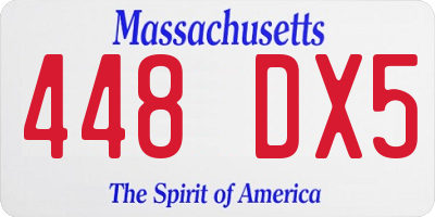 MA license plate 448DX5