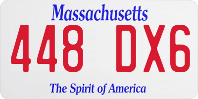 MA license plate 448DX6