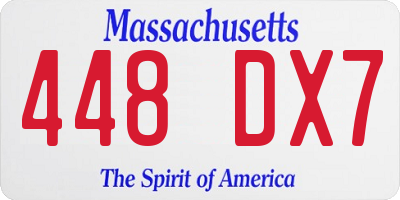 MA license plate 448DX7