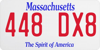 MA license plate 448DX8