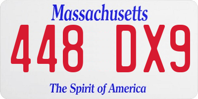MA license plate 448DX9