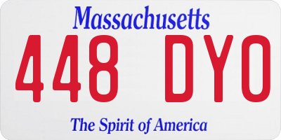 MA license plate 448DY0
