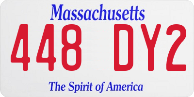 MA license plate 448DY2