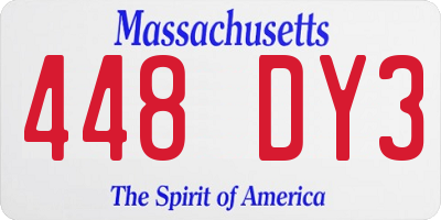 MA license plate 448DY3