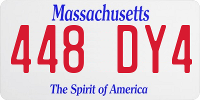 MA license plate 448DY4