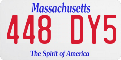 MA license plate 448DY5