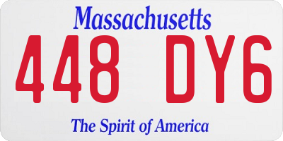 MA license plate 448DY6