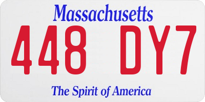MA license plate 448DY7
