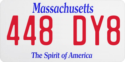 MA license plate 448DY8