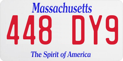 MA license plate 448DY9