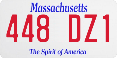 MA license plate 448DZ1