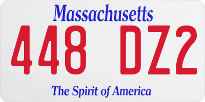 MA license plate 448DZ2