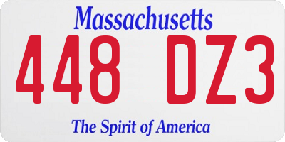 MA license plate 448DZ3