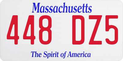 MA license plate 448DZ5