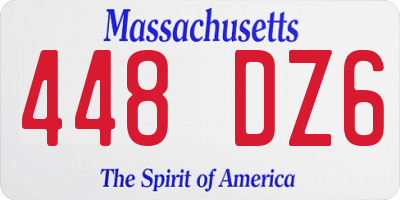 MA license plate 448DZ6