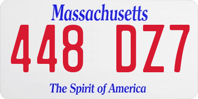MA license plate 448DZ7