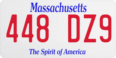 MA license plate 448DZ9