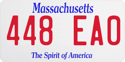 MA license plate 448EA0