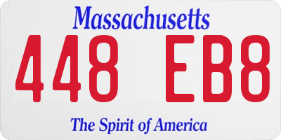 MA license plate 448EB8