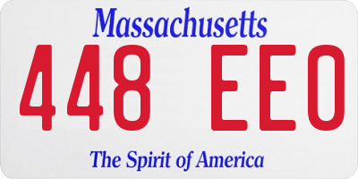 MA license plate 448EE0