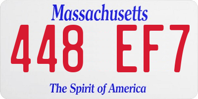 MA license plate 448EF7