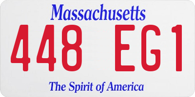 MA license plate 448EG1