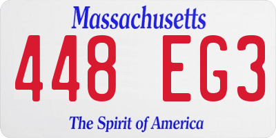 MA license plate 448EG3