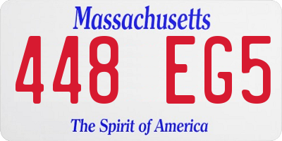MA license plate 448EG5