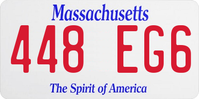 MA license plate 448EG6