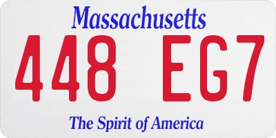 MA license plate 448EG7