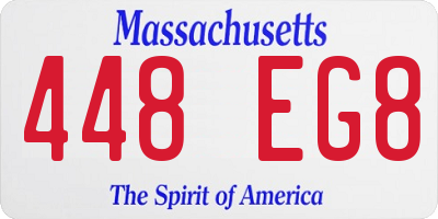 MA license plate 448EG8
