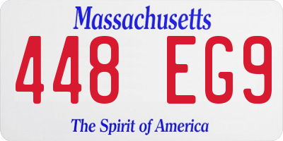 MA license plate 448EG9
