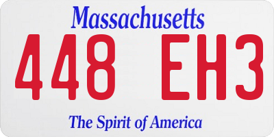 MA license plate 448EH3
