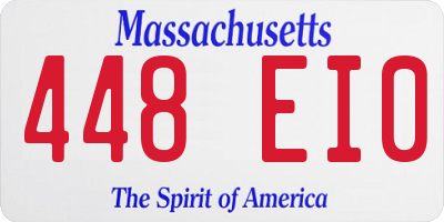 MA license plate 448EI0