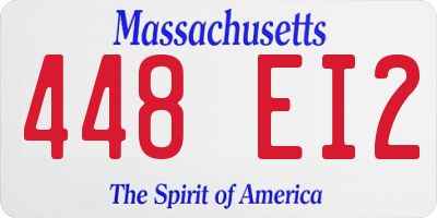 MA license plate 448EI2